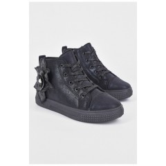 Черевики дитячі демісезон чорного кольору на шнурівці 192408L