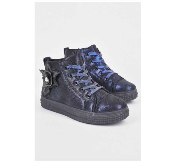 Черевики дитячі демісезон темно-синього кольору на шнурівці 192409L