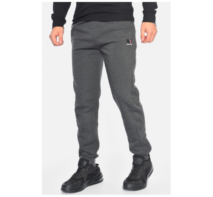 Спортивні штани чоловічі на флісі темно-сірого кольору 192530L