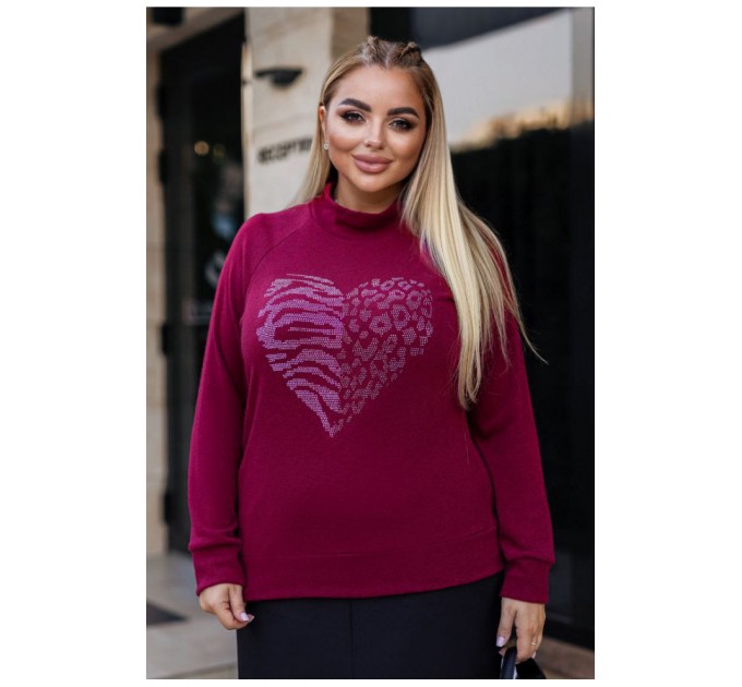 Свитер женский бордового цвета 192543L