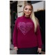 Светр жіночий бордового  кольору 192543L
