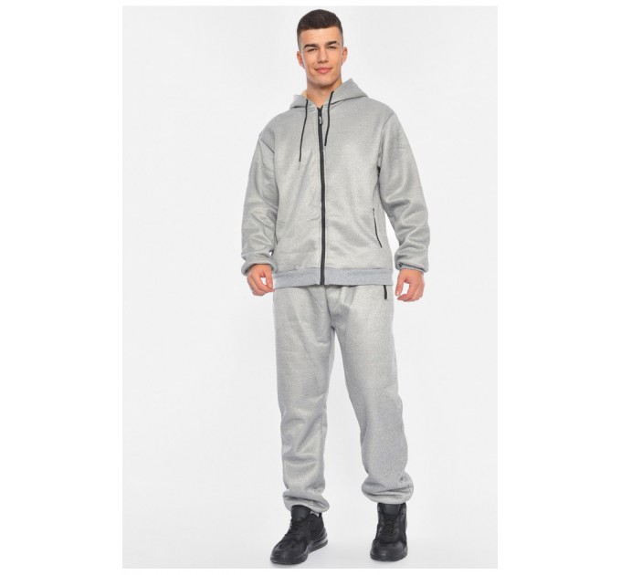 Спортивний костюм чоловічій напівбатвльний на євро хутрі сірого кольору 192627L