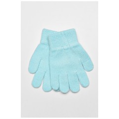 Перчатки детские однотонные демисезонные голубого цвета 192680L