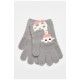 Детские перчатки с начесом серого цвета с рисунком 192709L