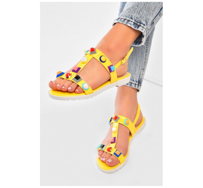 Босоніжки жіночі жовтого кольору 192889L