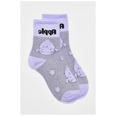 Шкарпетки дитячі демісезонні фіолетового кольору з малюнком 192896L