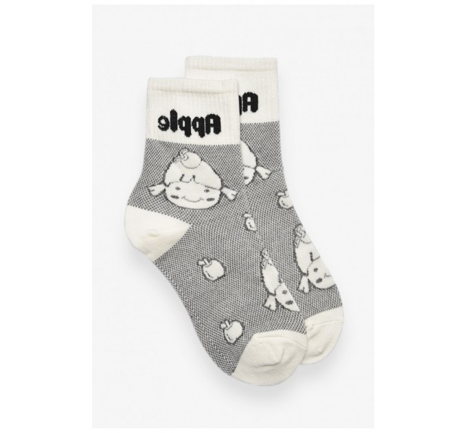 Шкарпетки дитячі демісезонні білого кольору з малюнком 192897L