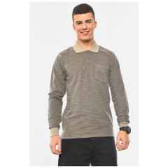 Кофта поло чоловіча напівбатальна коричневого кольору 193066L