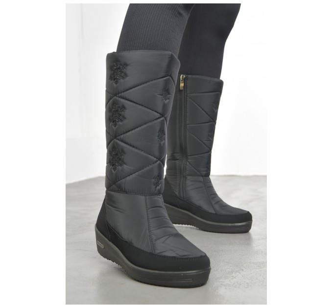 Дутики жіночі на хутрі чорного кольору 193122L