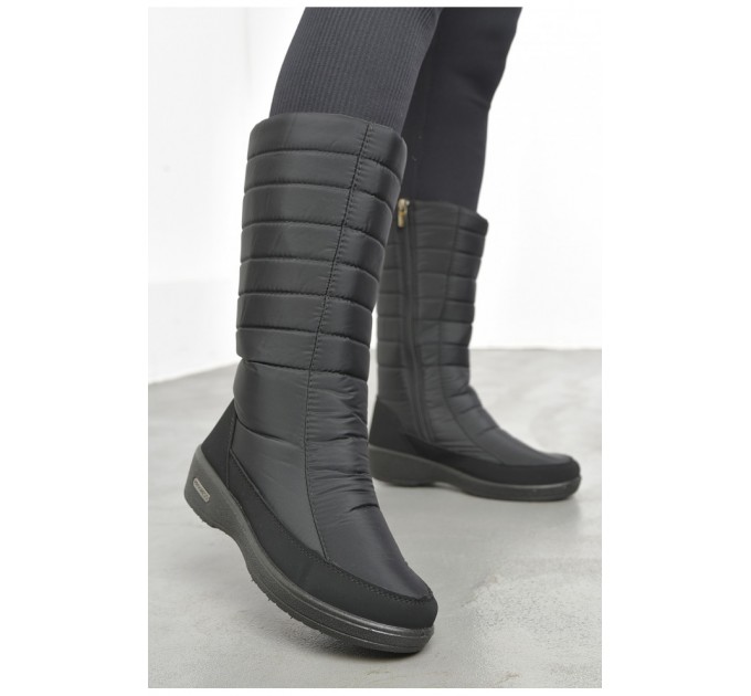 Дутики жіночі на хутрі чорного кольору 193131L