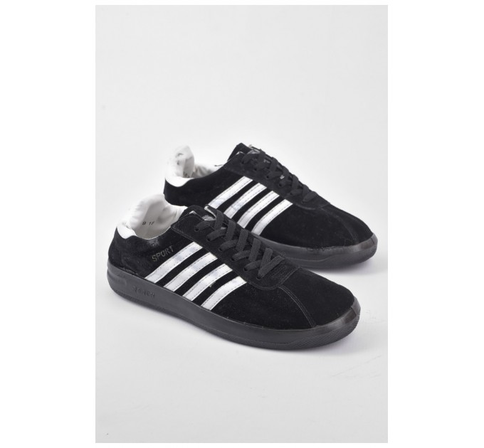 Кеди чоловічі чорного кольору на шнурівці 193285L