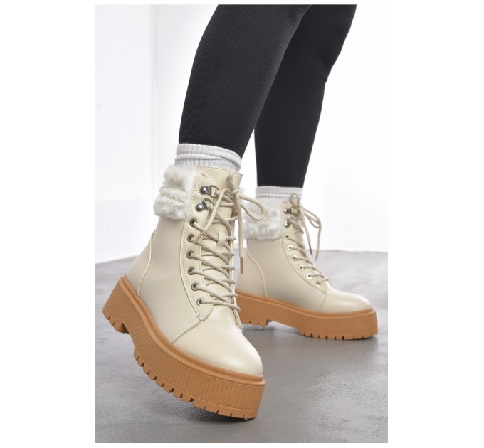 Черевики жіночі демісезонні світло-бежевого кольору 193353L