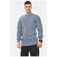 Свитер мужской однотонный синего цвета 193384L