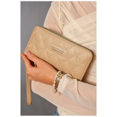 Гаманець жіночий з екошкіри бежевого кольору 193621L Гаманець жіночий з екошкіри бежевого кольору 193621L