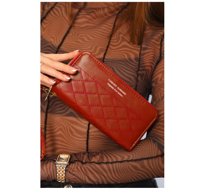 Гаманець жіночий з екошкіри червоного кольору 193659L