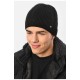 Мужская шапка на флисе черного цвета 193764L