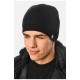 Мужская шапка на флисе черного цвета 193787L