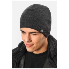 Мужская шапка на флисе темно-серого цвета 193789L