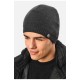 Мужская шапка на флисе темно-серого цвета 193789L