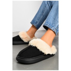 Капці-уггі жіночі чорного кольору штучна замша 194012L