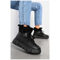 Черевики жіночі зимові чорного кольору на хутрі 194113L Черевики жіночі зимові чорного кольору на хутрі 194113L