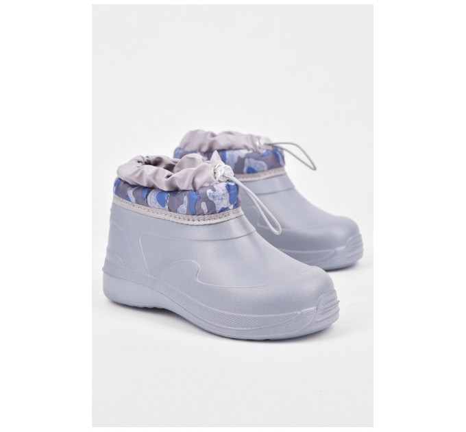 Галоші дитячі на флісі сірого кольору 194125L