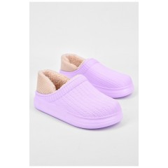 Галоші дитячі без задника утеплені бузкового кольору 194126L