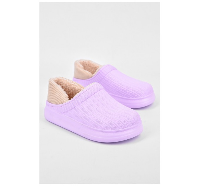 Галоші дитячі без задника утеплені бузкового кольору 194126L