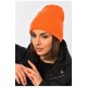 Шапка жіноча зимова однотонного теракотового кольору 194146L
