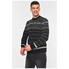 Светр чоловічий чорного кольору з принтом 194428L