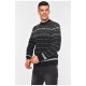 Светр чоловічий чорного кольору з принтом 194428L
