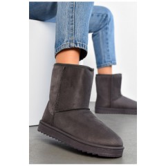 Уггі жіночі на хутрі сірого кольору 194470L