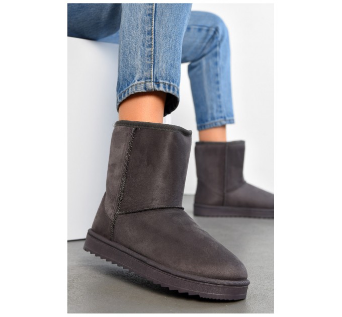 Уггі жіночі на хутрі сірого кольору 194470L