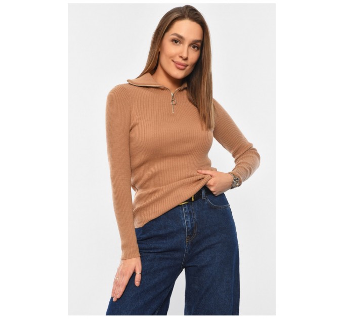 Гольф жіночий однотонний кольору мокко 194562L