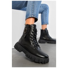 Черевики жіночі зимові чорного кольору на хутрі 194610L Черевики жіночі зимові чорного кольору на хутрі 194610L