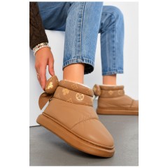 Уггі жіночі на хутрі бежевого кольору 194712L