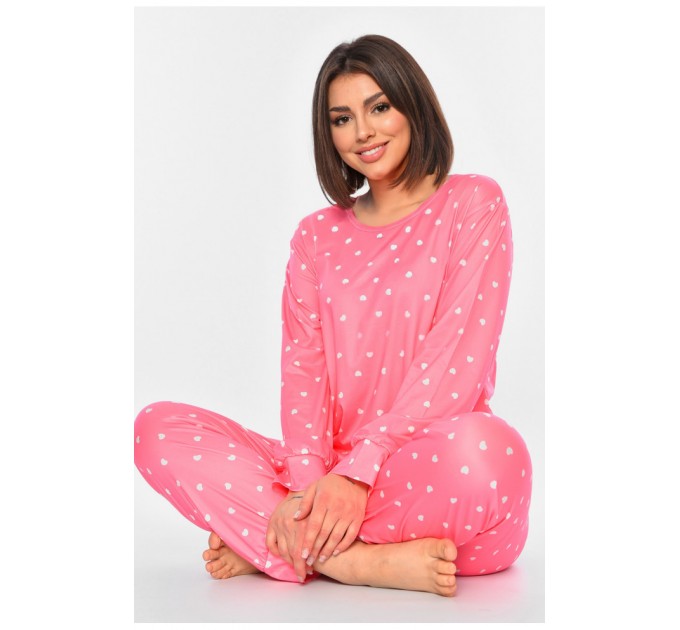 Женская пижама розового цвета с принтом 194736L