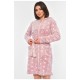 Халат женский пудрового цвета с принтом 194750L