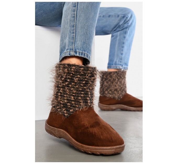 Угги женские коричневого цвета искусственная замша 194795L