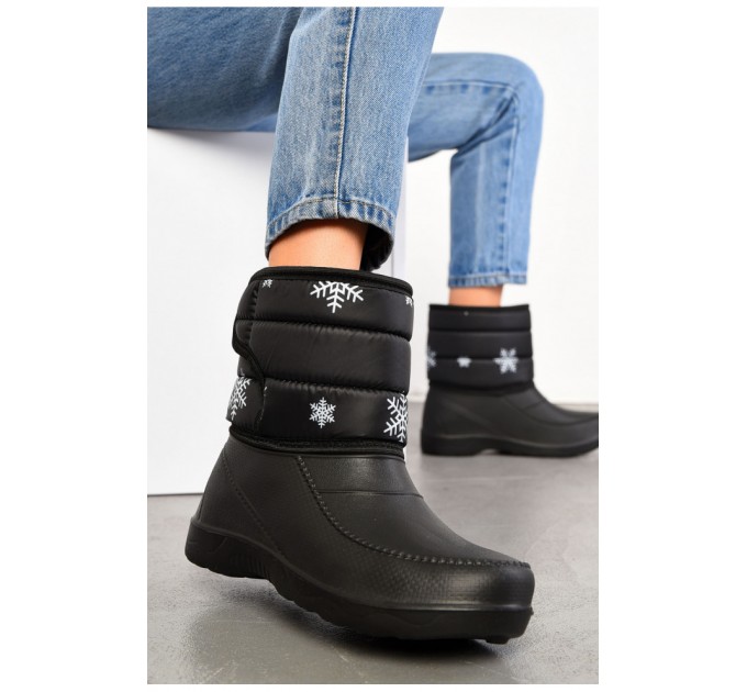 Дутики жіночі на хутрі чорного кольору 194965L