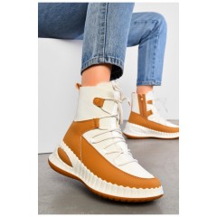 Черевики жіночі зимові на хурті коричневого кольору 195048L Черевики жіночі зимові на хурті коричневого кольору 195048L