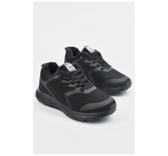 Кросівки підліток для хлопчика зимові на хутрі чорного кольору 195125L