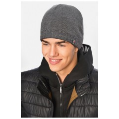 Шапка чоловіча на флісі сірого кольору 195189L Шапка чоловіча на флісі сірого кольору 195189L