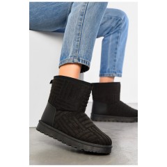 Уггі жіночі на хутрі чорного кольору 195416L