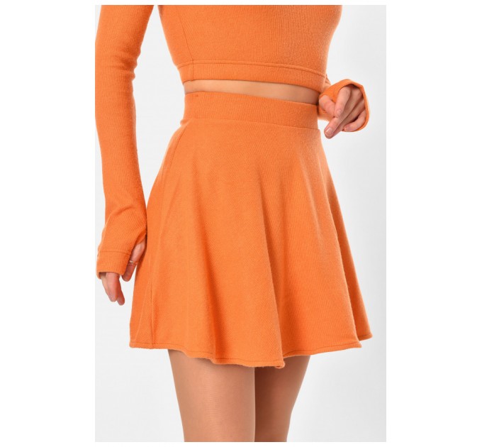Женская юбка однотонная оранжевого цвета 195430L