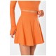 Женская юбка однотонная оранжевого цвета 195430L