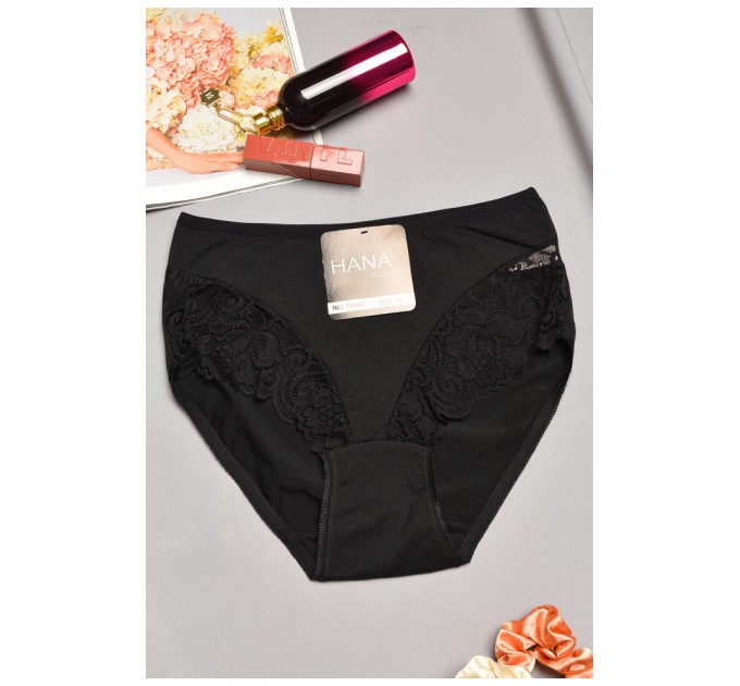 Труси жіночі напівбатальні чорного кольору 195571L