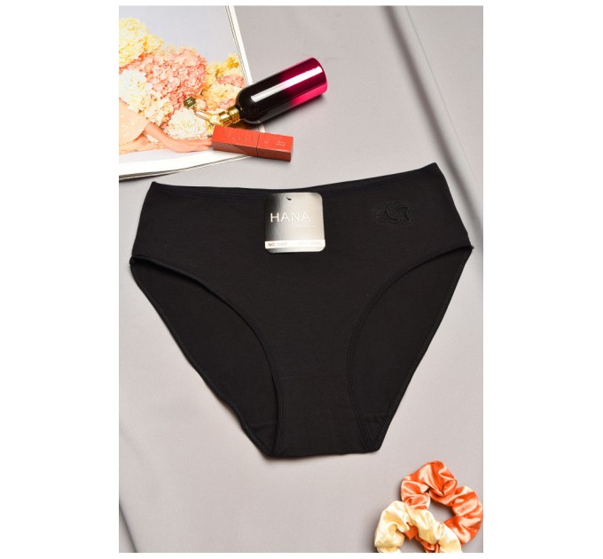 Трусы женские полубатальные черного цвета 195599L