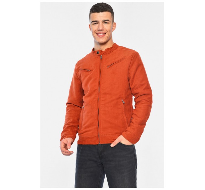 Бомбер чоловічий замшевий теракотового кольору 195640L