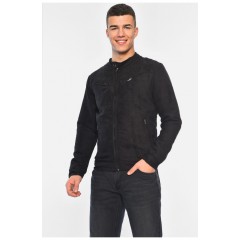 Бомбер чоловічий замшевий чорного кольору 195652L
